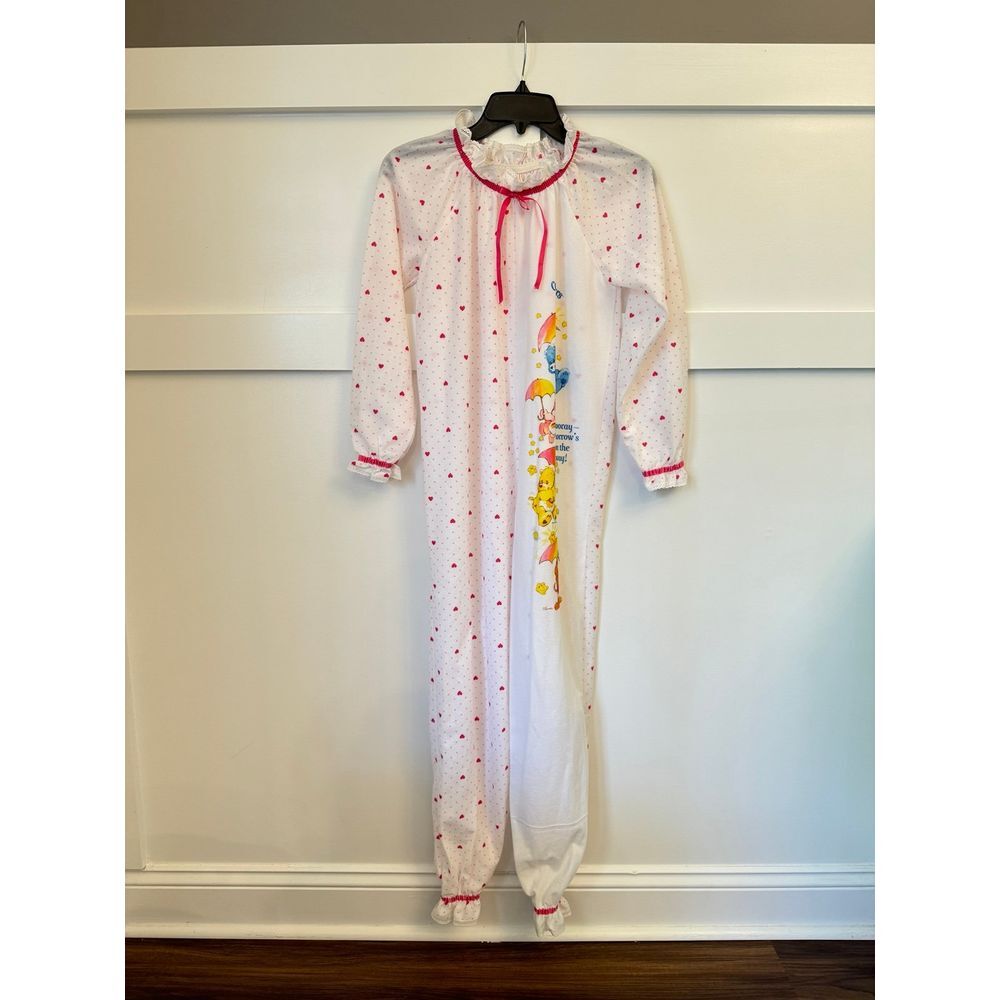Vintage 1980 Care Bears Pajama One Piece size 14 EUC